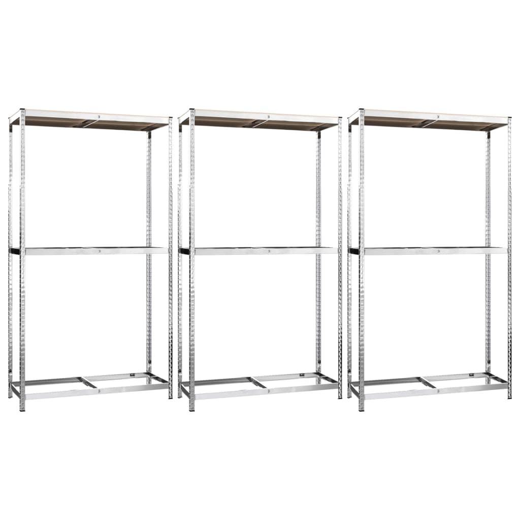 VIDAXL-Reifenregale 2-layer 3-Stcs 110x40x180 cm Stahl Silberfarbe