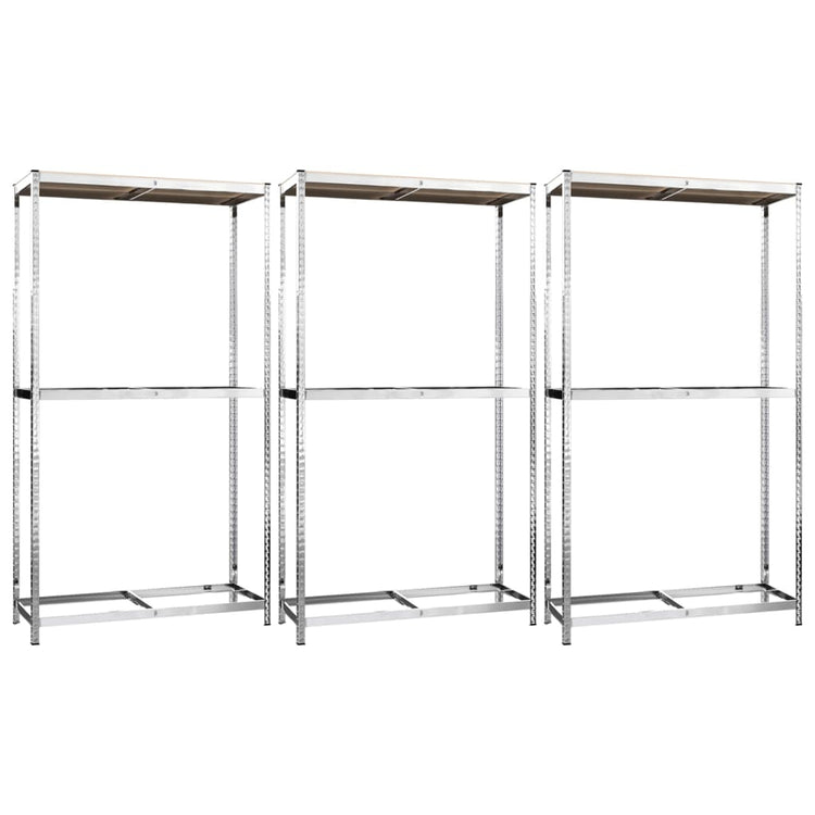VIDAXL-Reifenregale 2-layer 3-Stcs 110x40x180 cm Stahl Silberfarbe