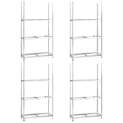 VIDAXL-Reifenregale 3-layer 4-Stcs 110x40x200 cm Stahl Silberfarbe - afbeelding 2