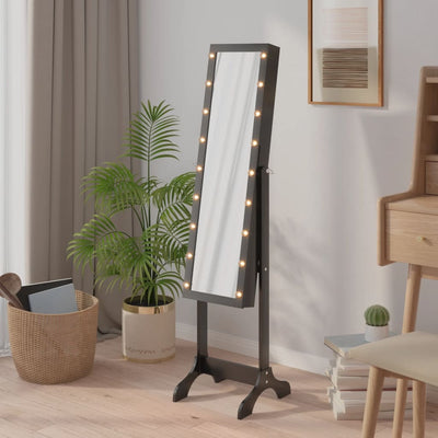 VIDAXL -Spiegel mit LEDs 34x37x146 cm schwarz abgelöst
