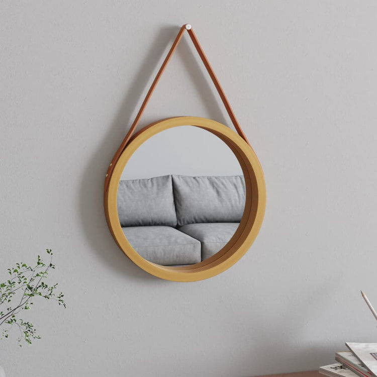 Vidaxl -Wandspiegel mit Reifen Ø 35 cm goldfarben