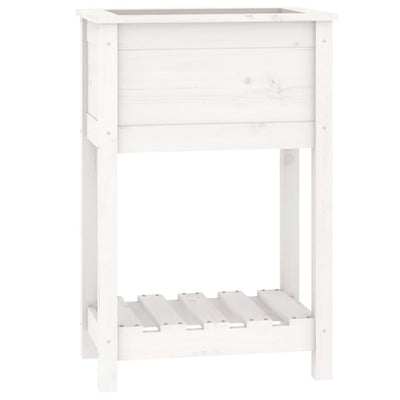 VIDAXL -Pflanzer mit Regal 54x34.5x81 cm Festkieferweiß weiß