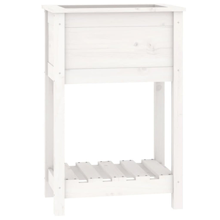 VIDAXL -Pflanzer mit Regal 54x34.5x81 cm Festkieferweiß weiß