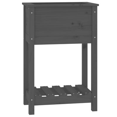 VIDAXL -Pflanzer mit Regal 54x34,5 x 81 cm Festkiefer Holz grau