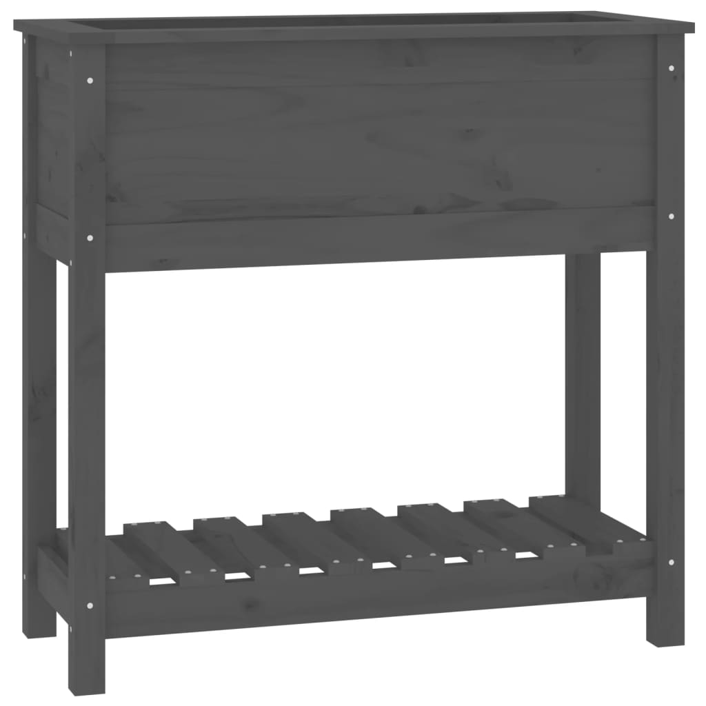 VIDAXL -Pflanzer mit Regal 82,5 x 34,5 x 81 cm Festkieferngrau grau grau