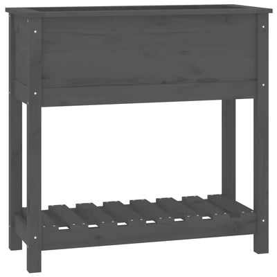 VIDAXL -Pflanzer mit Regal 82,5 x 34,5 x 81 cm Festkieferngrau grau grau