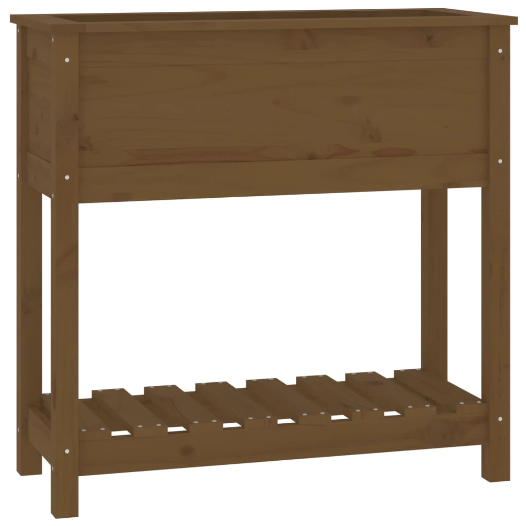 VIDAXL -Pflanzer mit Regal 82,5 x 34,5 x 81 cm Kiefern Honigbraun