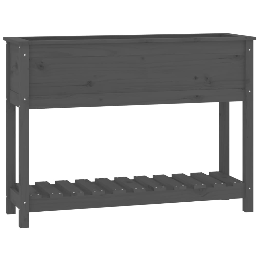 VIDAXL -Pflanzer mit Regal 111,5 x 34,5 x 81 cm Festkieferngrau grau grau