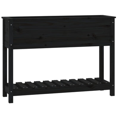 VIDAXL -Pflanzer mit Regal 111,5 x 34,5 x 81 cm Festkiefer Pine Schwarz