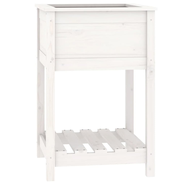 VIDAXL -Pflanzer mit Regal 54x54x81 cm Festkiefer weiß