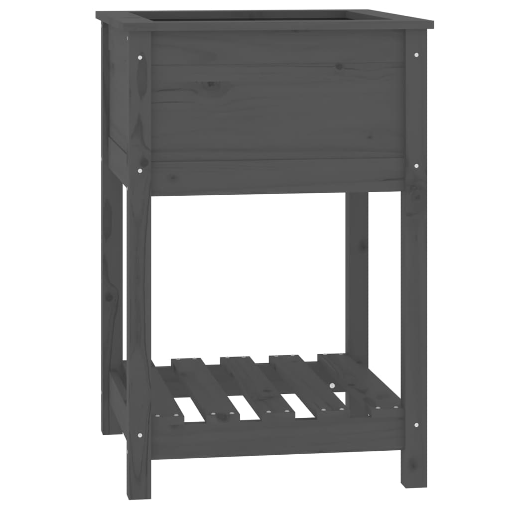 VIDAXL -Pflanzer mit Regal 54x54x81 cm Festkiefergrau