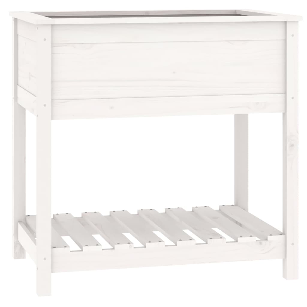 VIDAXL -Pflanzer mit Regal 82.5x54x81 cm Festkieferweiß weiß