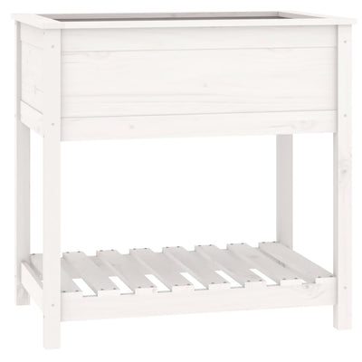 VIDAXL -Pflanzer mit Regal 82.5x54x81 cm Festkieferweiß weiß