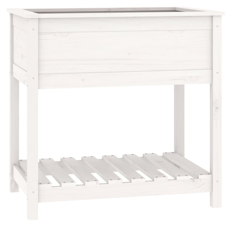 VIDAXL -Pflanzer mit Regal 82.5x54x81 cm Festkieferweiß weiß
