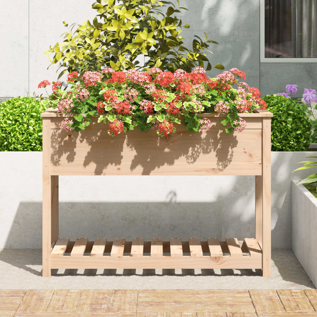 VIDAXL -Pflanzer mit Regal 111,5 x 54x81 cm Festkiefer