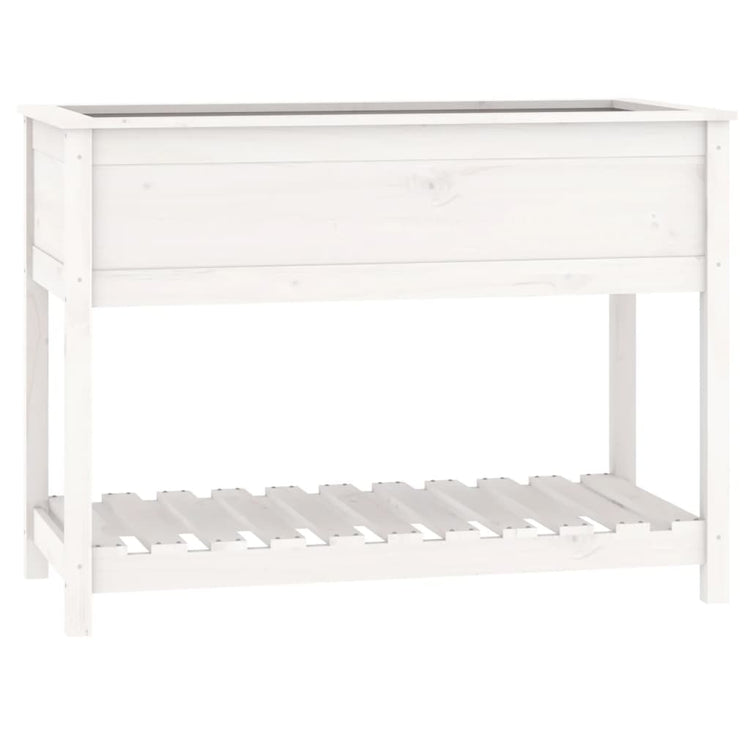 VIDAXL -Pflanzer mit Regal 111,5 x 54x81 cm Festkieferweiß weiß