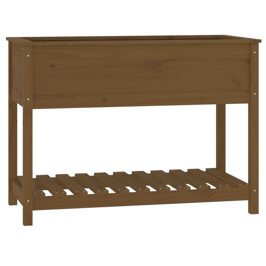 Vidaxl -Pflanzer mit Regal 111,5 x 54x81 cm Kiefern Honigbraun