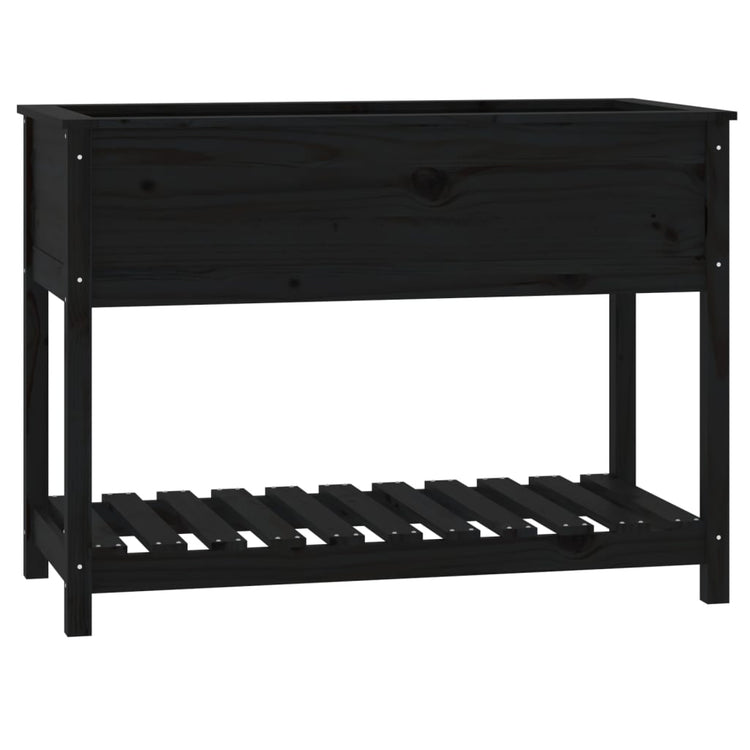 VIDAXL -Pflanzer mit Regal 111,5 x 54x81 cm Festkiefer Pine Schwarz
