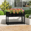VIDAXL -Pflanzer mit Regal 111,5 x 54x81 cm Festkiefer Pine Schwarz
