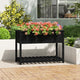 VIDAXL -Pflanzer mit Regal 111,5 x 54x81 cm Festkiefer Pine Schwarz