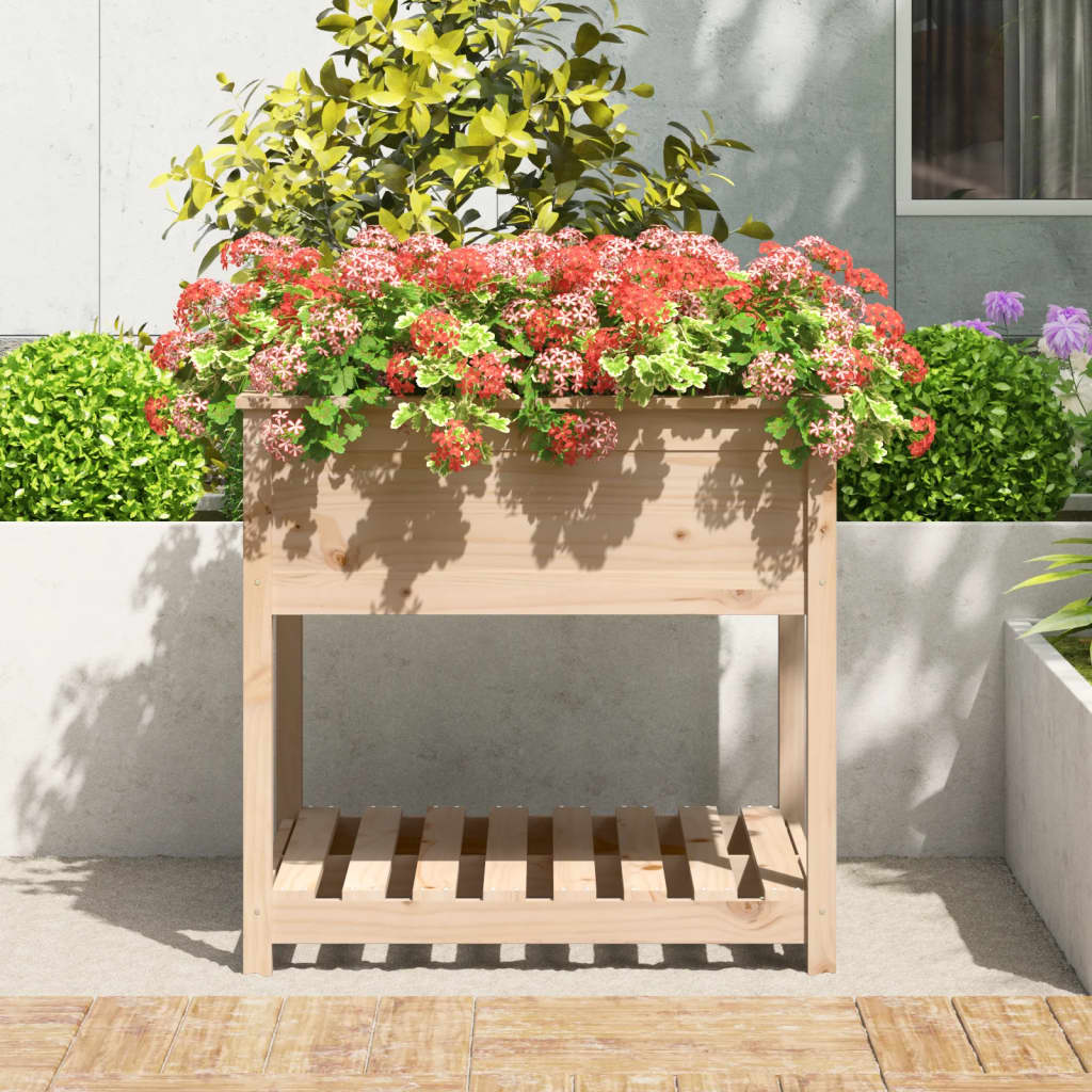 VIDAXL -Pflanzer mit Regal 82,5 x 82,5 x 81 cm Festkiefer