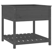 VIDAXL -Pflanzer mit Regal 82,5 x 82,5 x 81 cm Festkieferngrau grau grau - afbeelding 2