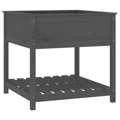 VIDAXL -Pflanzer mit Regal 82,5 x 82,5 x 81 cm Festkieferngrau grau grau