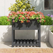 VIDAXL -Pflanzer mit Regal 82,5 x 82,5 x 81 cm Festkieferngrau grau grau - afbeelding 3