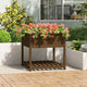 VIDAXL -Pflanzer mit Regal 82,5 x 82,5 x 81 cm Kiefern Honigbraun