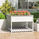 Vidaxl -Pflanzer mit Regal 111.5x111.5x81 cm Festkiefer weiß