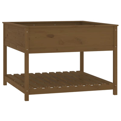 VIDAXL -Pflanzer mit Regal 111.5x111.5x81 cm Kiefern Honigbraun