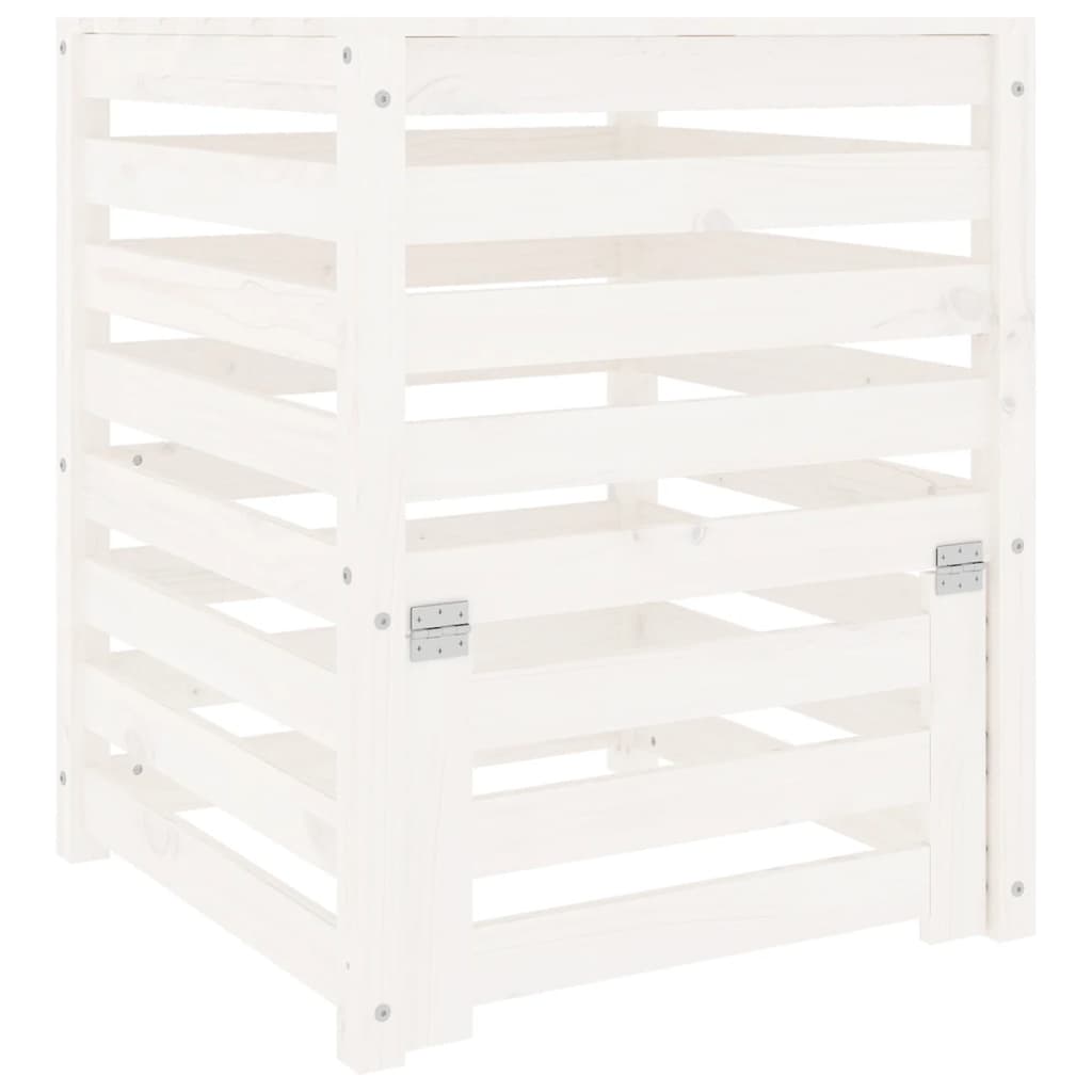 VIDAXL -Kompostbehälter 63.5x63.5x77,5 cm Festkiefer weiß