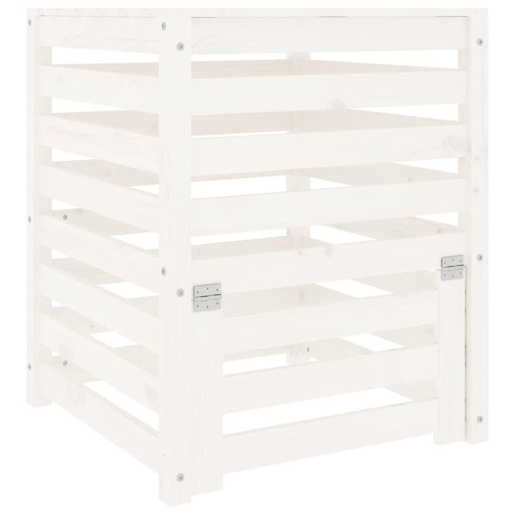 VIDAXL -Kompostbehälter 63.5x63.5x77,5 cm Festkiefer weiß