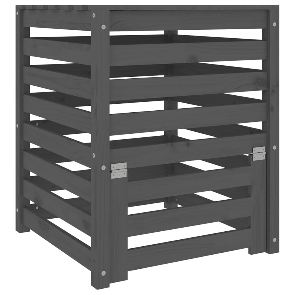 VIDAXL -Kompostbehälter 63.5x63.5x77,5 cm Festkiefergrau grau grau