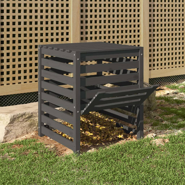 VIDAXL -Kompostbehälter 63.5x63.5x77,5 cm Festkiefergrau grau grau