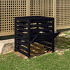 VIDAXL -Kompostbehälter 63.5x63.5x77,5 cm Festkiefer Holz schwarz
