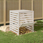 VIDAXL -Kompostbehälter 82.5x82.5x99,5 cm Festkiefern Weiß Weiß - afbeelding 3