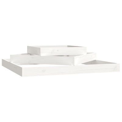 Vidaxx Pflanzgefäß 112x112x27 cm massives Kiefernholz weiß