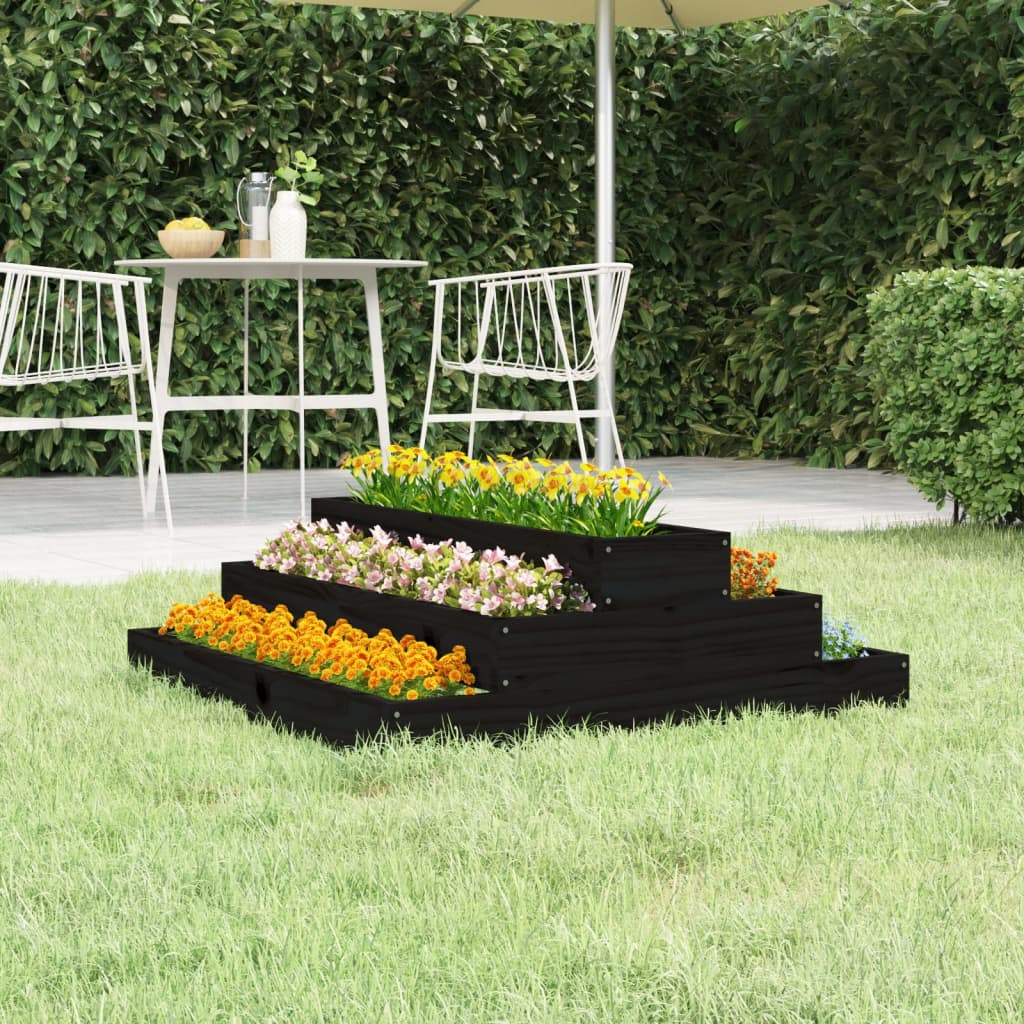 VIDAXL -Planungsbox 80x80x27 cm Festkiefer schwarz