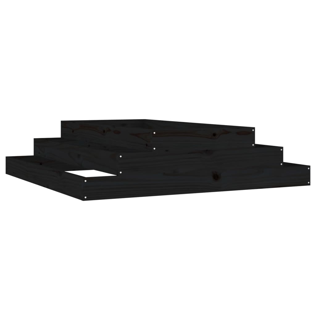 Vidaxl -Pflanzer Big 110x110x27 cm Festkiefer schwarz
