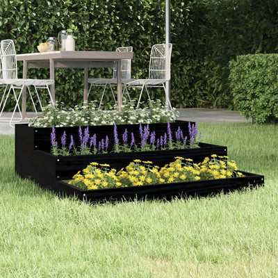 VIDAXL -Planungsbox 78x78x27 cm Festkiefer schwarz