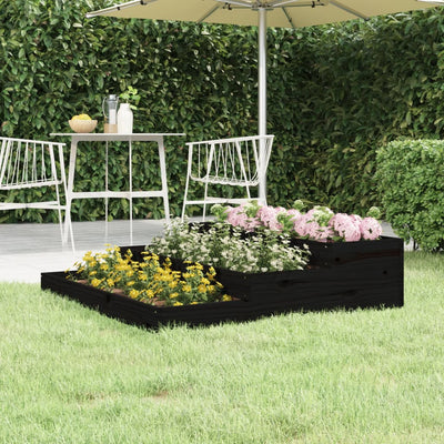 VIDAXL -Planungsbox 107x107x27 cm Festkiefer schwarz