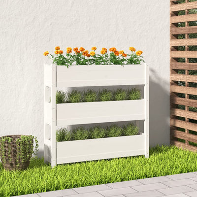 VIDAXL -Planungsbox 112x25x104.5 cm Festkiefer weiß