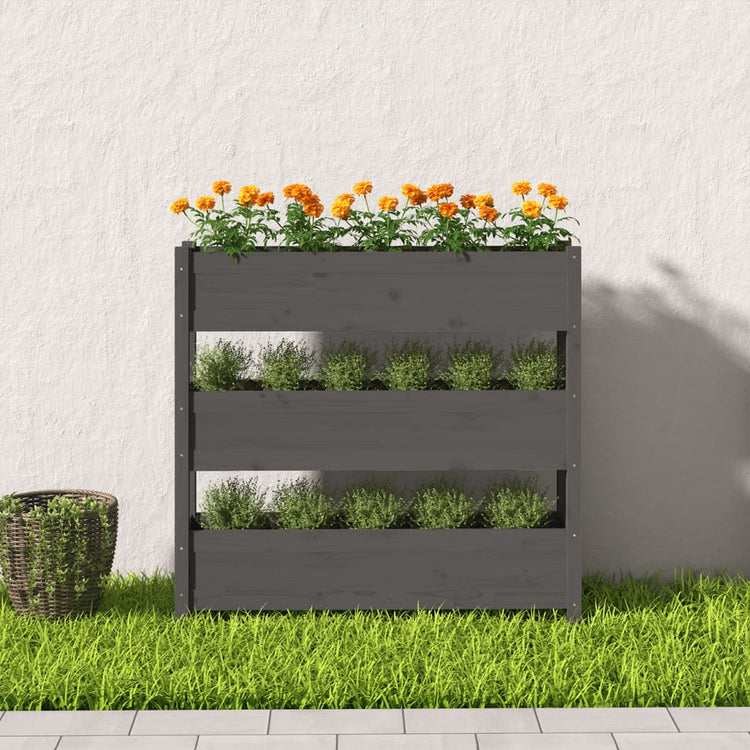 VIDAXL -Planungsbox 112x25x104.5 cm Festkiefergrau