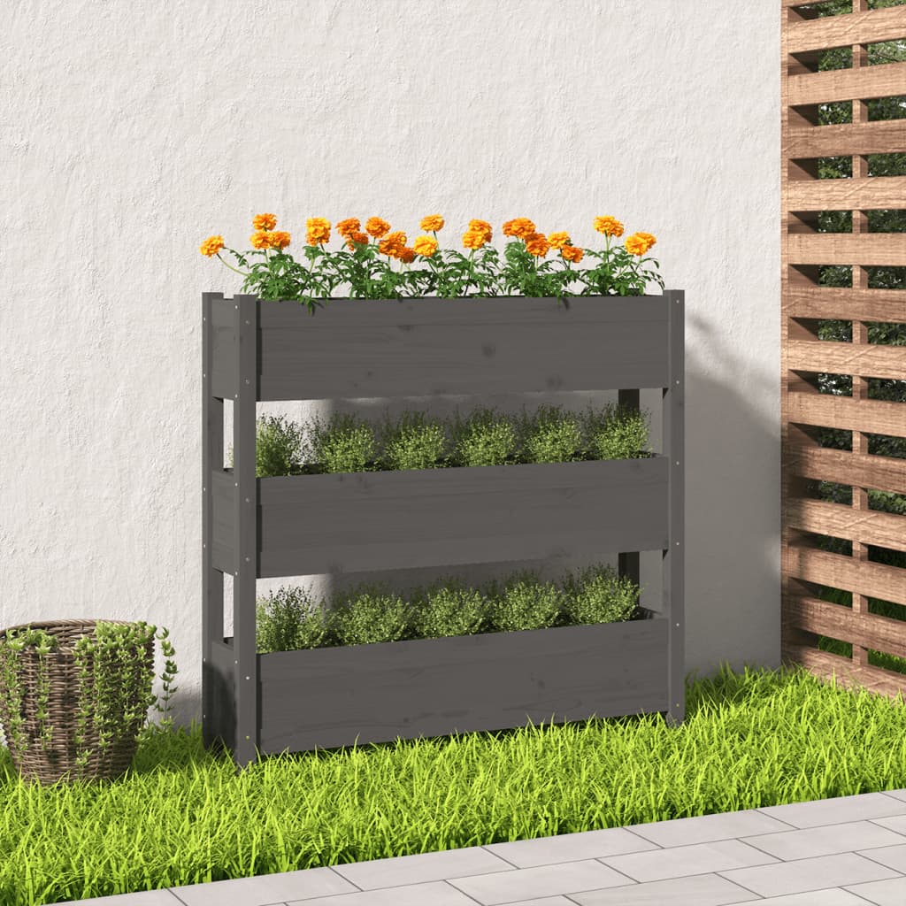 VIDAXL -Planungsbox 112x25x104.5 cm Festkiefergrau