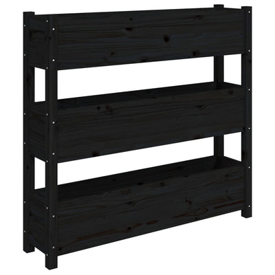 VIDAXL -Planungsbox 112x25x104.5 cm Festkiefer schwarz