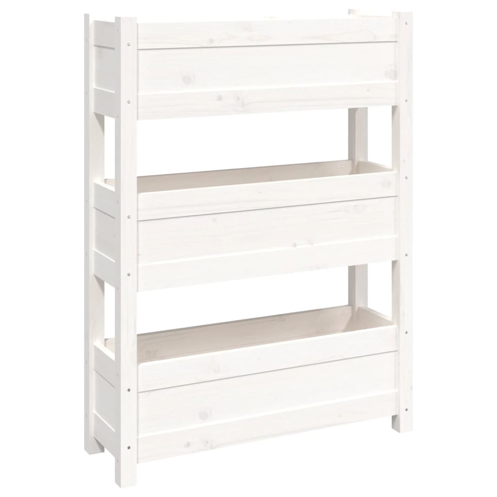 VIDAXL -Planungsbox 77x25x104.5 cm Festkiefer weiß