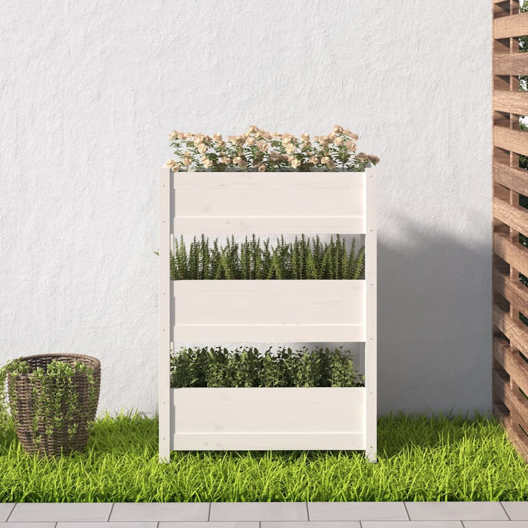 VIDAXL -Planungsbox 77x25x104.5 cm Festkiefer weiß