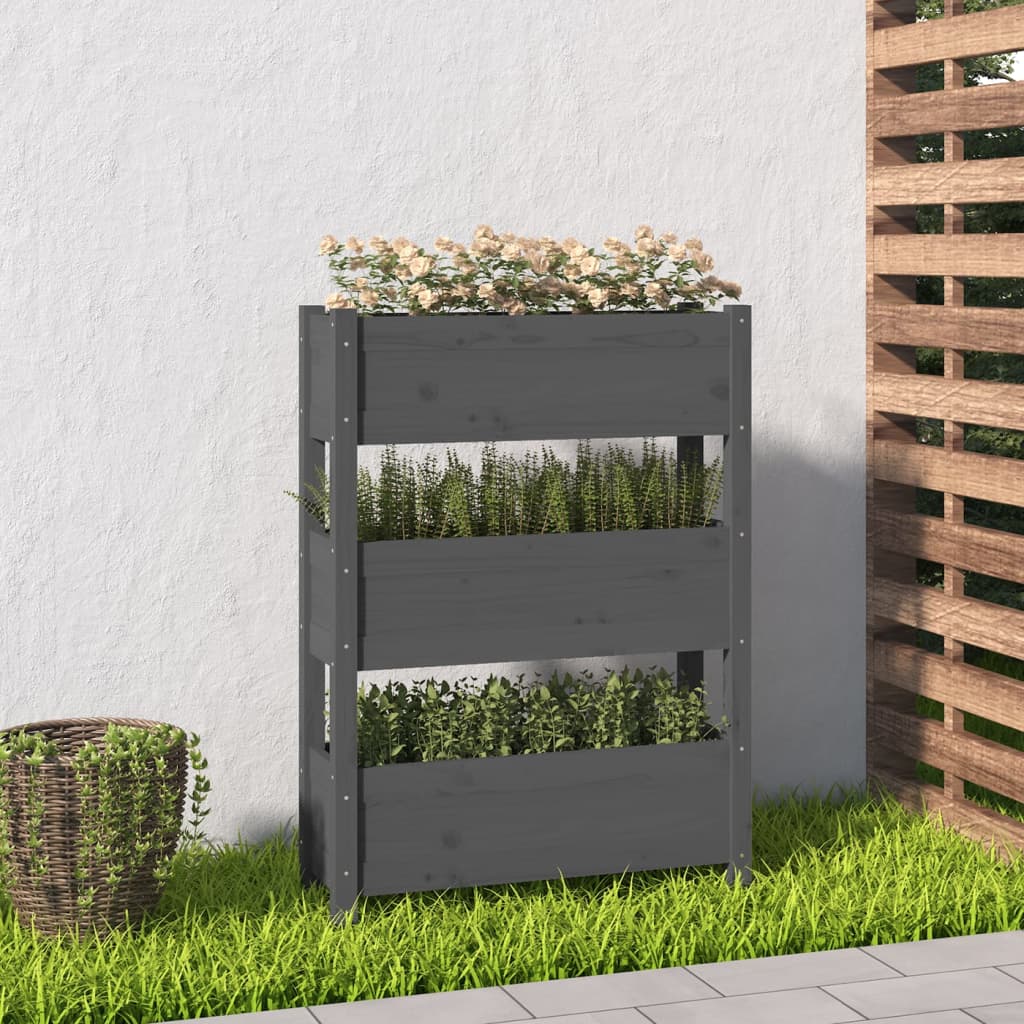 VIDAXL -Planungsbox 77x25x104.5 cm Festkiefergrau