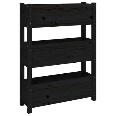 VIDAXL -Planungsbox 77x25x104.5 cm Festkiefer schwarz